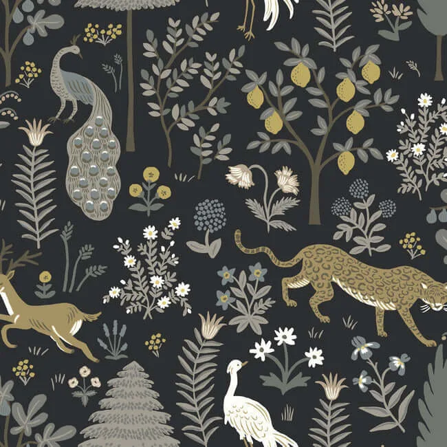 Rifle Paper Co. Menagerie wallpaper, color Blue, SKU RP7302
