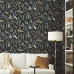 Rifle Paper Co. Menagerie - Blue Wallpaper | Buy Online Rifle Paper Co. Menagerie wallpaper, color Blue, SKU RP7302