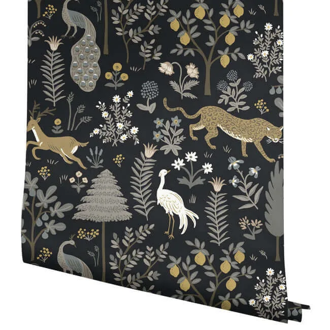 Rifle Paper Co. Menagerie - Blue Wallpaper | Buy Online Rifle Paper Co. Menagerie wallpaper, color Blue, SKU RP7302