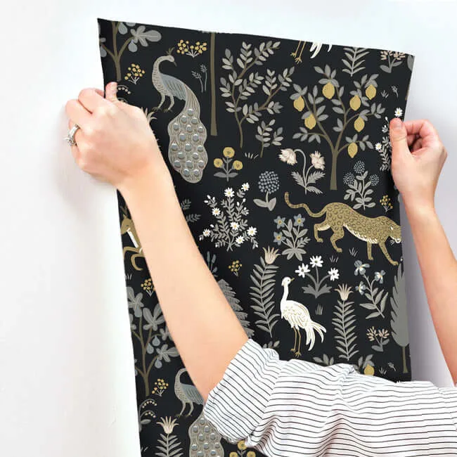 Rifle Paper Co. Menagerie - Blue Wallpaper | Buy Online Rifle Paper Co. Menagerie wallpaper, color Blue, SKU RP7302