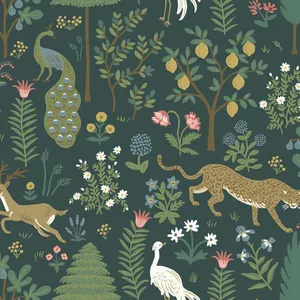 Rifle Paper Co. Menagerie wallpaper, color Blue, SKU RP7306