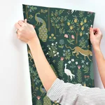 Rifle Paper Co. Menagerie - Blue Wallpaper | Buy Online Rifle Paper Co. Menagerie wallpaper, color Blue, SKU RP7306