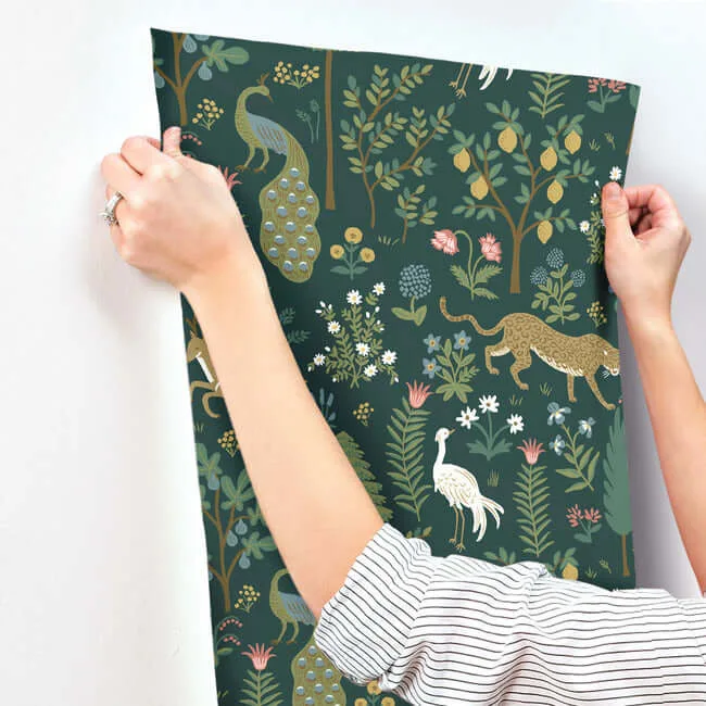 Rifle Paper Co. Menagerie - Blue Wallpaper | Buy Online Rifle Paper Co. Menagerie wallpaper, color Blue, SKU RP7306