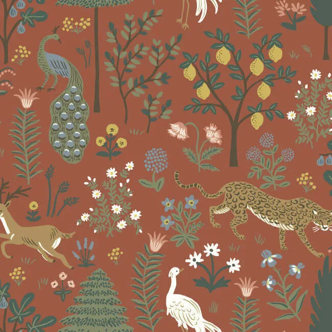 Rifle Paper Co. Menagerie wallpaper, color Brown, SKU RP7301