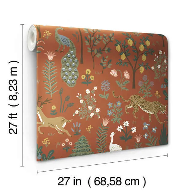 Rifle Paper Co. Menagerie - Brown Wallpaper | Buy Online Rifle Paper Co. Menagerie wallpaper, color Brown, SKU RP7301