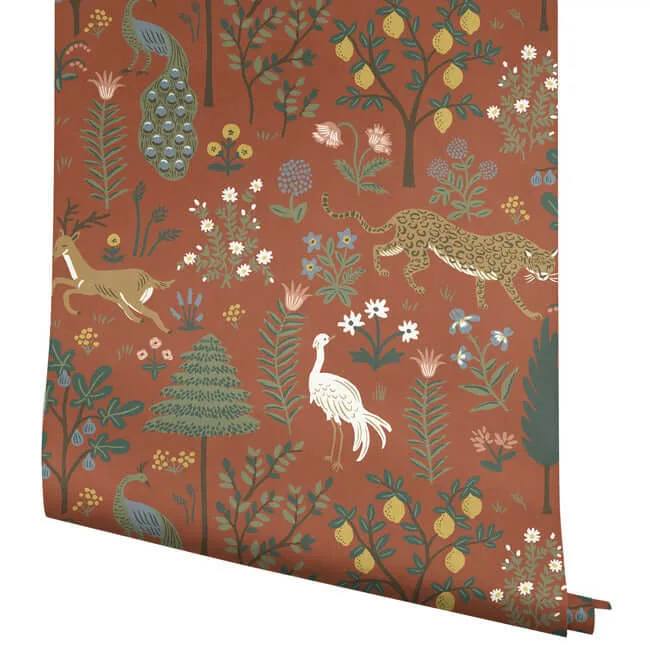 Rifle Paper Co. Menagerie - Brown Wallpaper | Buy Online Rifle Paper Co. Menagerie wallpaper, color Brown, SKU RP7301