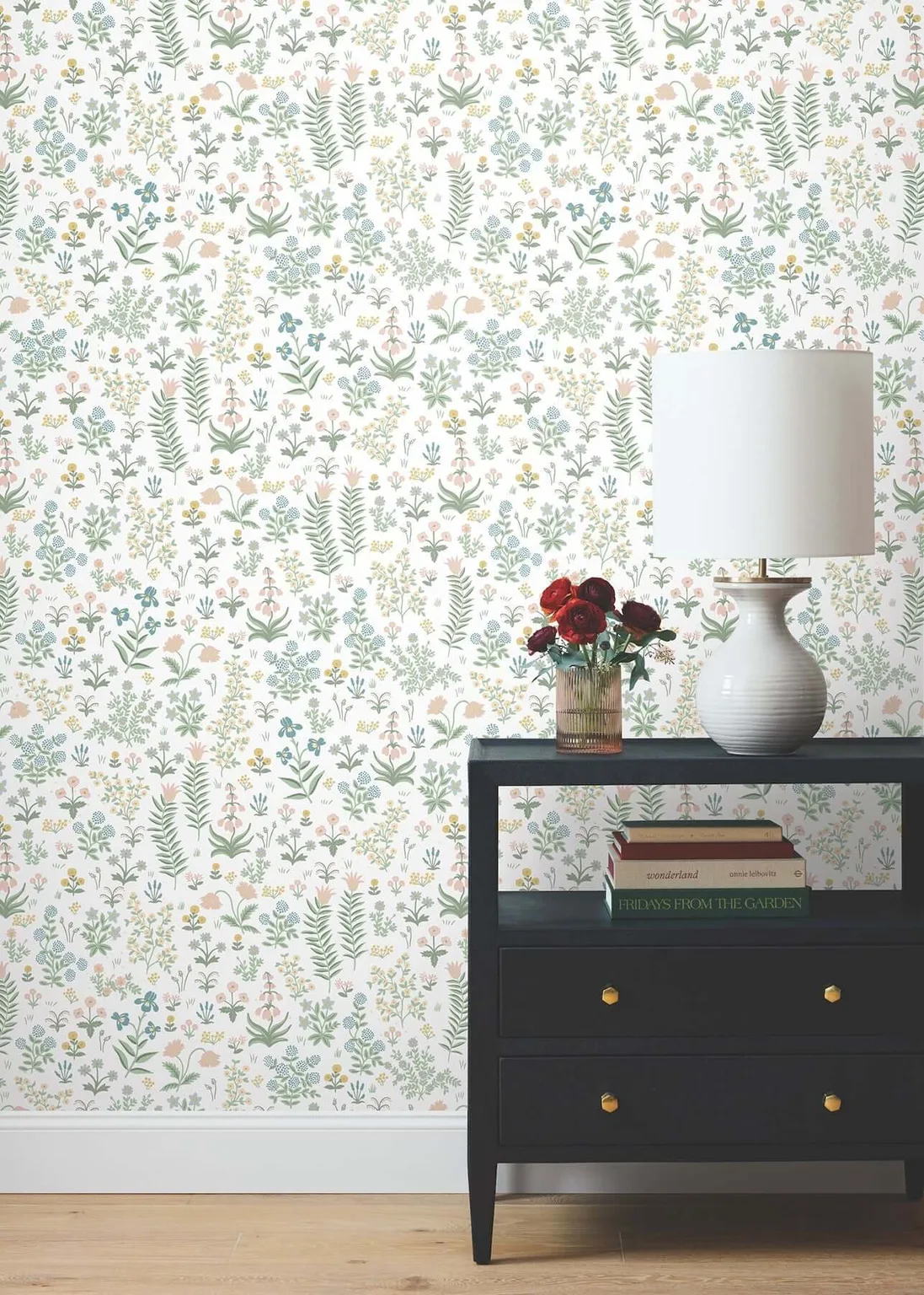 Rifle Paper Co. Menagerie Garden wallpaper, color Blush Multicolor, SKU PSW1550RL