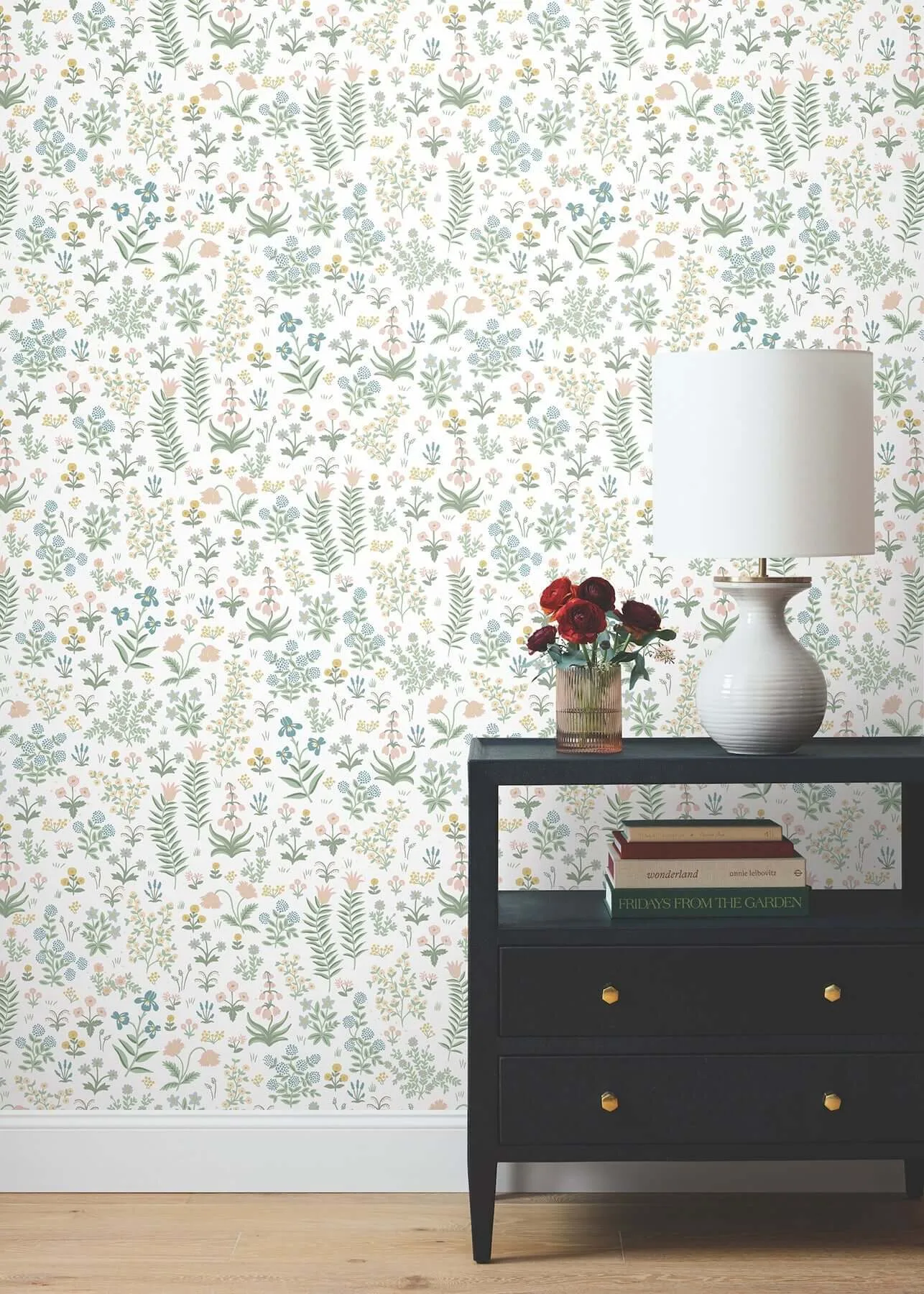 Rifle Paper Co. Menagerie Garden wallpaper, color Blush Multicolor, SKU PSW1550RL