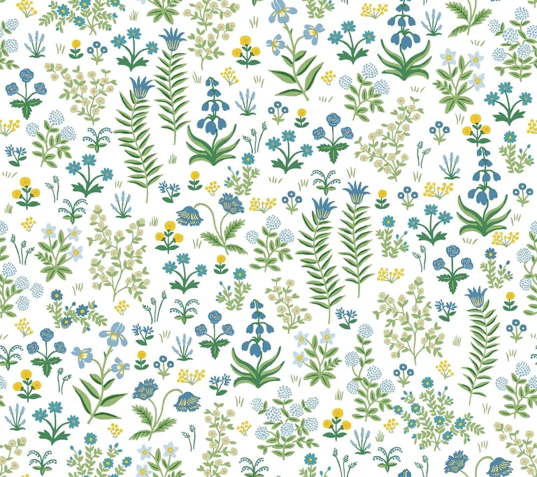 Rifle Paper Co. Menagerie Garden wallpaper, color Blue Multicolor, SKU PSW1551RL