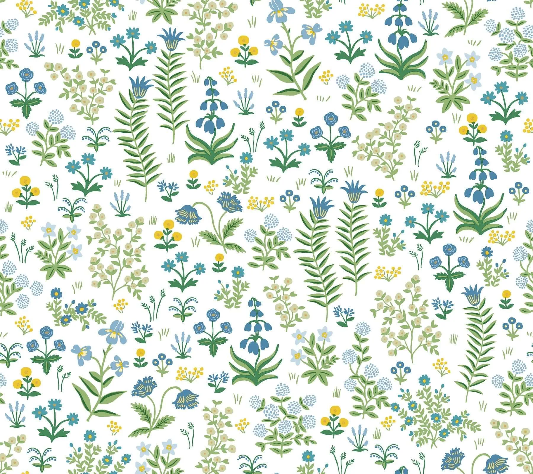 Rifle Paper Co. Menagerie Garden wallpaper, color Blue Multicolor, SKU PSW1551RL