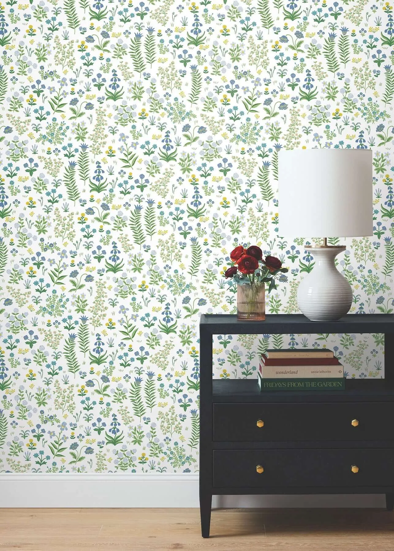 Rifle Paper Co. Menagerie Garden wallpaper, color Blue Multicolor, SKU PSW1551RL