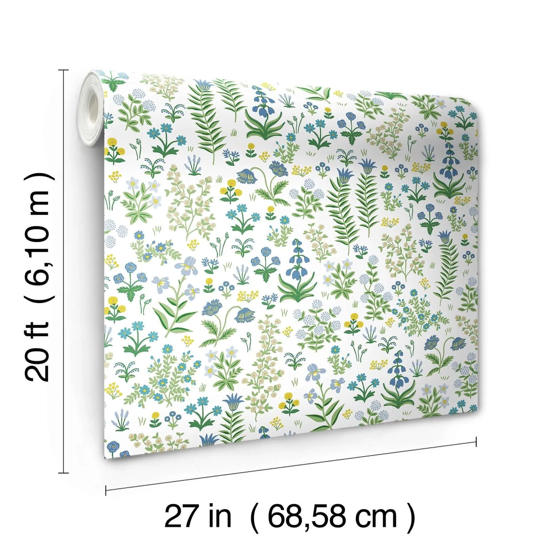 Rifle Paper Co. Menagerie Garden - Blue Multicolor Wallpaper | Buy Online Rifle Paper Co. Menagerie Garden wallpaper, color Blue Multicolor, SKU PSW1551RL