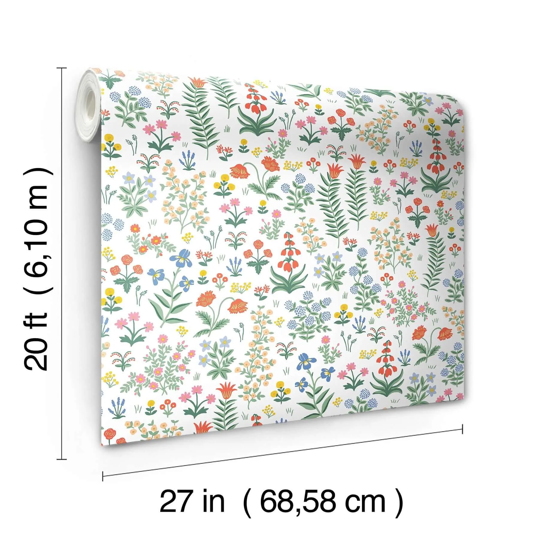 Rifle Paper Co. Menagerie Garden - Rose Multicolor Wallpaper | Buy Online Rifle Paper Co. Menagerie Garden wallpaper, color Rose Multicolor, SKU PSW1552RL