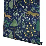 Rifle Paper Co. Menagerie wallpaper, color Blue, SKU PSW1323RL