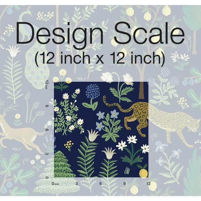 Rifle Paper Co. Menagerie wallpaper, color Blue, SKU PSW1323RL