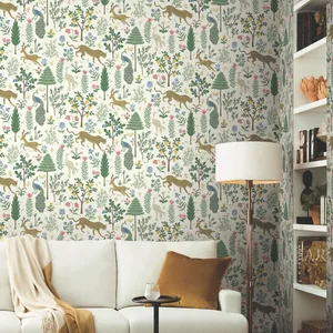 Rifle Paper Co. Menagerie wallpaper, color White & Brown, SKU RP7305