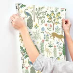 Rifle Paper Co. Menagerie - White & Brown Wallpaper | Buy Online Rifle Paper Co. Menagerie wallpaper, color White & Brown, SKU RP7305