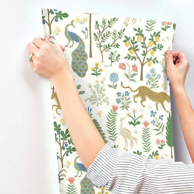 Rifle Paper Co. Menagerie - White & Brown Wallpaper | Buy Online Rifle Paper Co. Menagerie wallpaper, color White & Brown, SKU RP7305