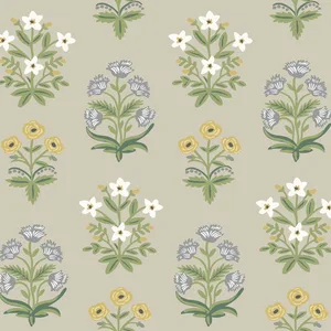 Rifle Paper Co. Mughal Rose wallpaper, color Beige & Purple, SKU RP7350