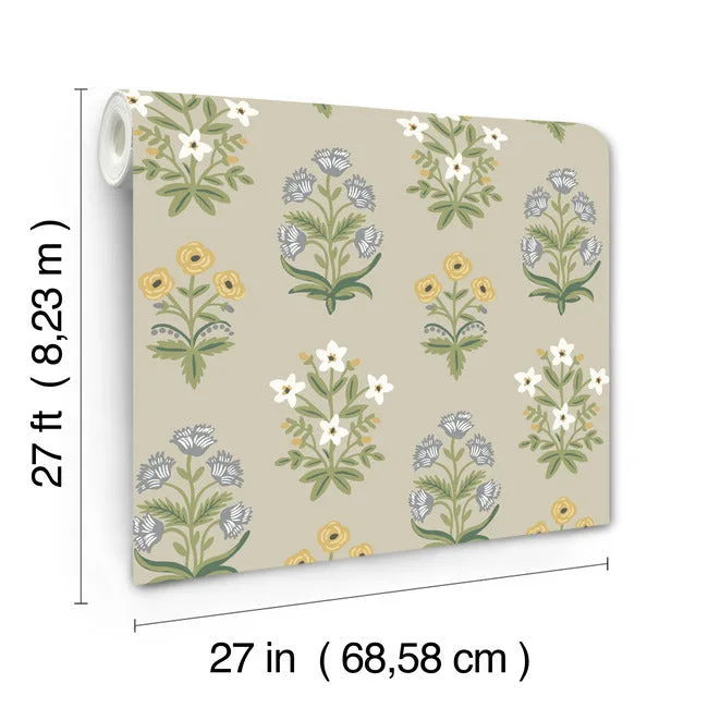 Rifle Paper Co. Mughal Rose - Beige & Purple Wallpaper | Buy Online Rifle Paper Co. Mughal Rose wallpaper, color Beige & Purple, SKU RP7350