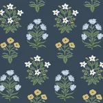 Rifle Paper Co. Mughal Rose - Blue & Purple Wallpaper | Buy Online Rifle Paper Co. Mughal Rose wallpaper, color Blue & Purple, SKU RP7351