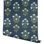 Rifle Paper Co. Mughal Rose - Blue & Purple Wallpaper | Buy Online Rifle Paper Co. Mughal Rose wallpaper, color Blue & Purple, SKU RP7351