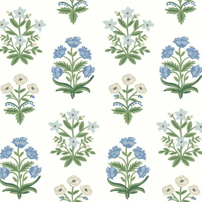 Rifle Paper Co. Mughal Rose wallpaper, color White & Purple, SKU RP7347