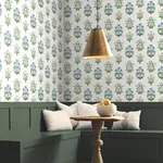 Rifle Paper Co. Mughal Rose - White & Purple Wallpaper | Buy Online Rifle Paper Co. Mughal Rose wallpaper, color White & Purple, SKU RP7347
