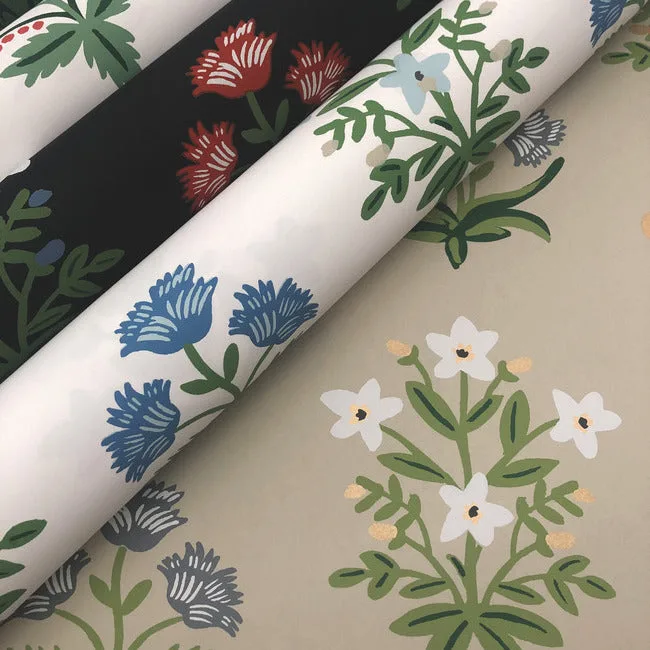 Rifle Paper Co. Mughal Rose - White & Purple Wallpaper | Buy Online Rifle Paper Co. Mughal Rose wallpaper, color White & Purple, SKU RP7347