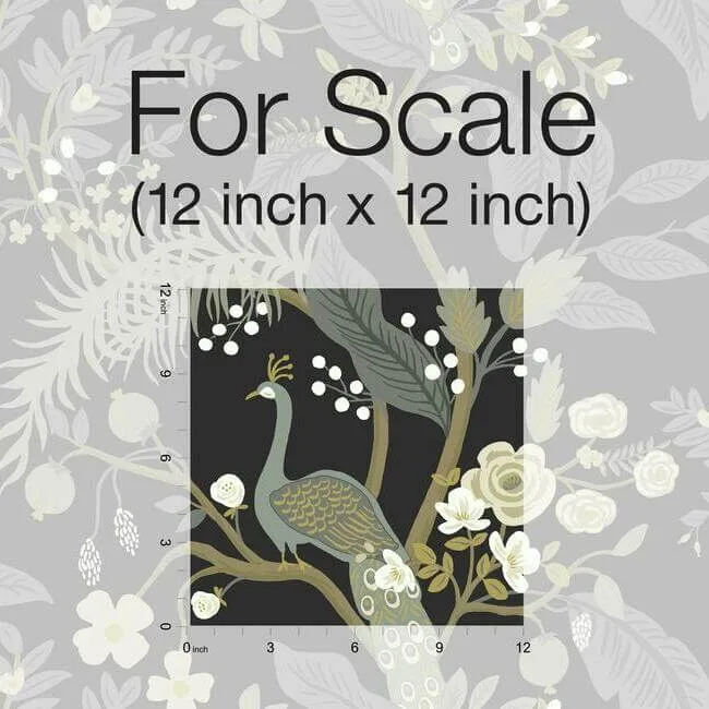 Rifle Paper Co. Peacock - Black Wallpaper | Buy Online Rifle Paper Co. Peacock wallpaper, color Black, SKU RI5170