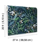 Rifle Paper Co. Peacock Garden - Navy Wallpaper | Buy Online Rifle Paper Co. Peacock Garden wallpaper, color Navy, SKU PSW1536RL