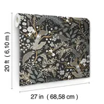 Rifle Paper Co. Peacock Garden - Black Wallpaper | Buy Online Rifle Paper Co. Peacock Garden wallpaper, color Black, SKU PSW1537RL