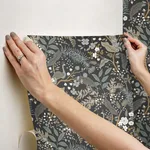 Rifle Paper Co. Peacock Garden - Black Wallpaper | Buy Online Rifle Paper Co. Peacock Garden wallpaper, color Black, SKU PSW1537RL