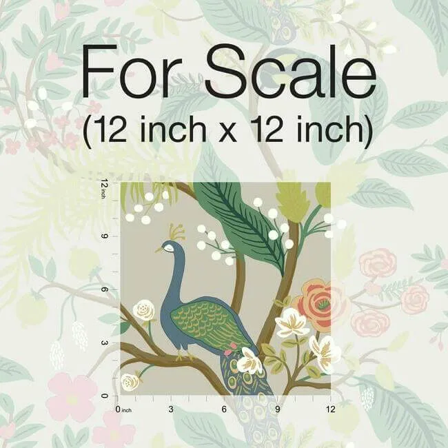 Rifle Paper Co. Peacock - Linen Wallpaper | Buy Online Rifle Paper Co. Peacock wallpaper, color Linen, SKU RI5171
