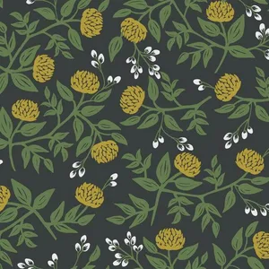 Rifle Paper Co. Peonies wallpaper, color Black & Gold, SKU RI5151
