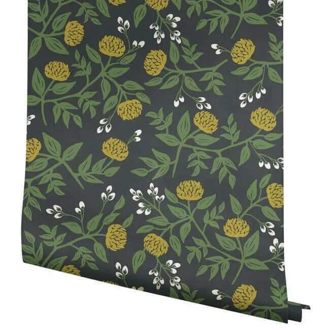 Rifle Paper Co. Peonies - Black & Gold Wallpaper | Buy Online Rifle Paper Co. Peonies wallpaper, color Black & Gold, SKU RI5151