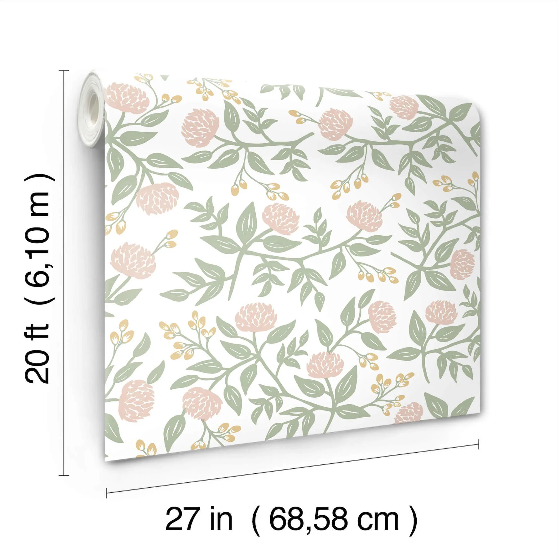 Rifle Paper Co. Peonies wallpaper, color Blush, SKU PSW1685RL