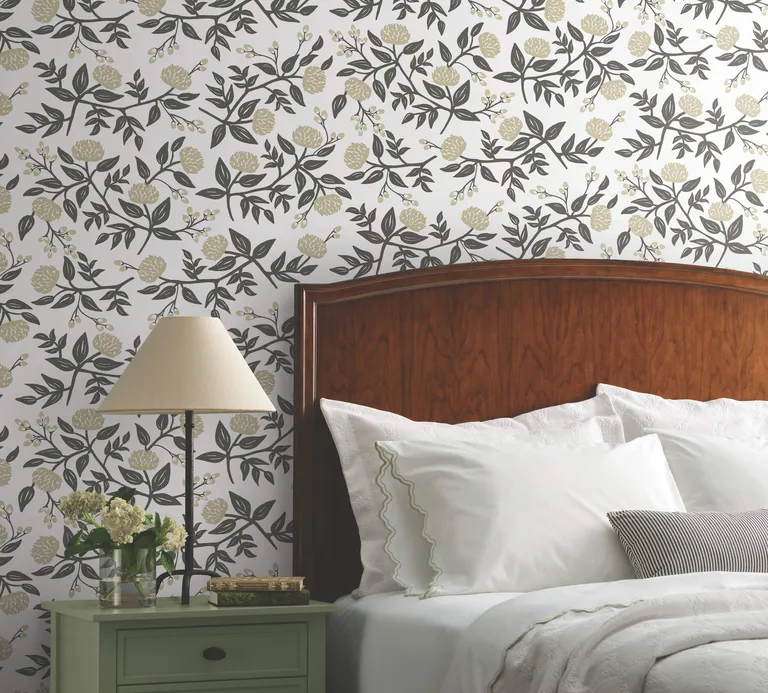 Rifle Paper Co. Peonies wallpaper, color Gold, SKU PSW1686RL