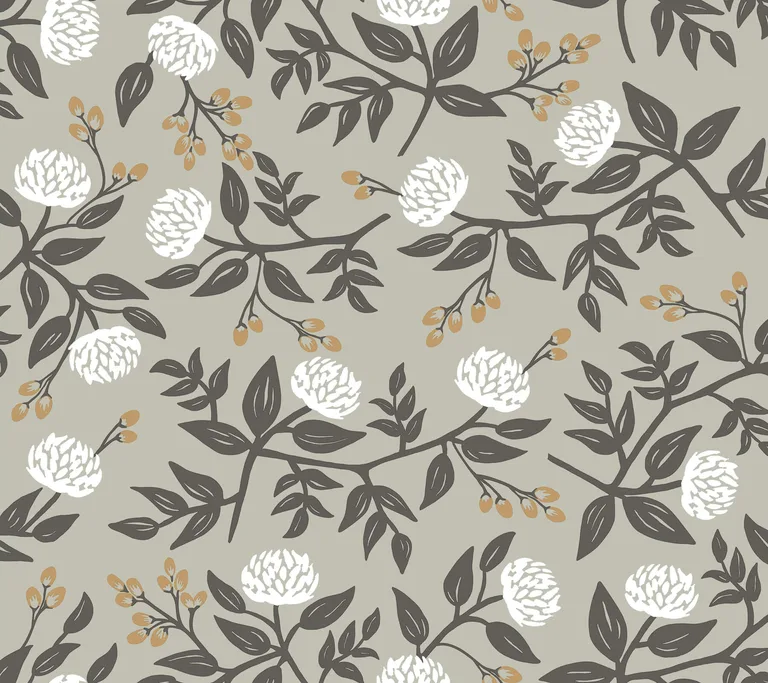 Rifle Paper Co. Peonies wallpaper, color Grey, SKU PSW1688RL