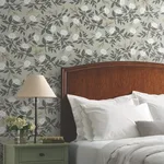 Rifle Paper Co. Peonies - Grey Wallpaper | Buy Online Rifle Paper Co. Peonies wallpaper, color Grey, SKU PSW1688RL