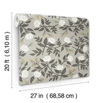 Rifle Paper Co. Peonies - Grey Wallpaper | Buy Online Rifle Paper Co. Peonies wallpaper, color Grey, SKU PSW1688RL