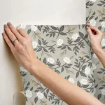 Rifle Paper Co. Peonies - Grey Wallpaper | Buy Online Rifle Paper Co. Peonies wallpaper, color Grey, SKU PSW1688RL