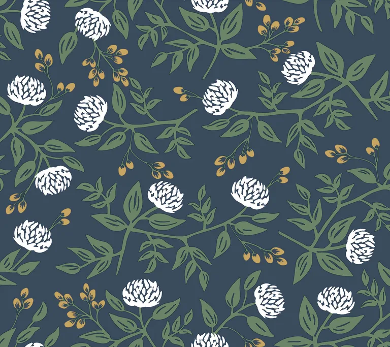 Rifle Paper Co. Peonies wallpaper, color Navy, SKU PSW1687RL