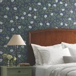 Rifle Paper Co. Peonies - Navy Wallpaper | Buy Online Rifle Paper Co. Peonies wallpaper, color Navy, SKU PSW1687RL