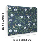 Rifle Paper Co. Peonies - Navy Wallpaper | Buy Online Rifle Paper Co. Peonies wallpaper, color Navy, SKU PSW1687RL