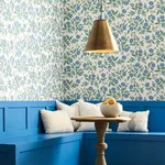 Rifle Paper Co. Peonies - Periwinkle & Sage Wallpaper | Buy Online Rifle Paper Co. Peonies wallpaper, color Periwinkle & Sage, SKU RI5148