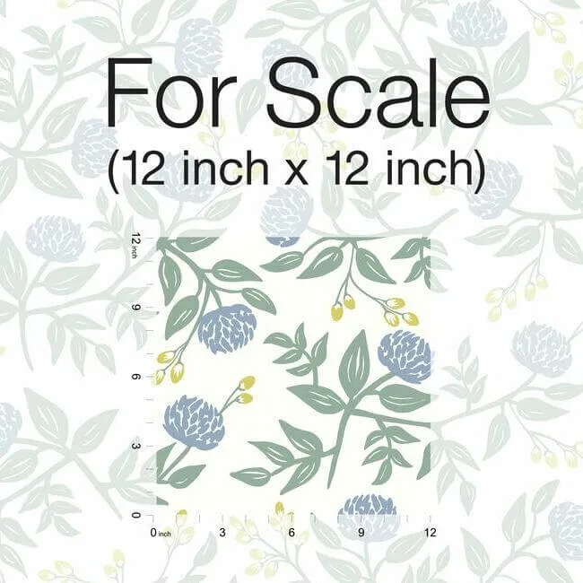 Rifle Paper Co. Peonies - Periwinkle & Sage Wallpaper | Buy Online Rifle Paper Co. Peonies wallpaper, color Periwinkle & Sage, SKU RI5148