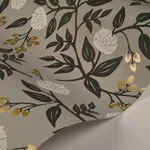 Rifle Paper Co. Peonies - Grey Wallpaper | Buy Online Rifle Paper Co. Peonies wallpaper, color Grey, SKU RI5152