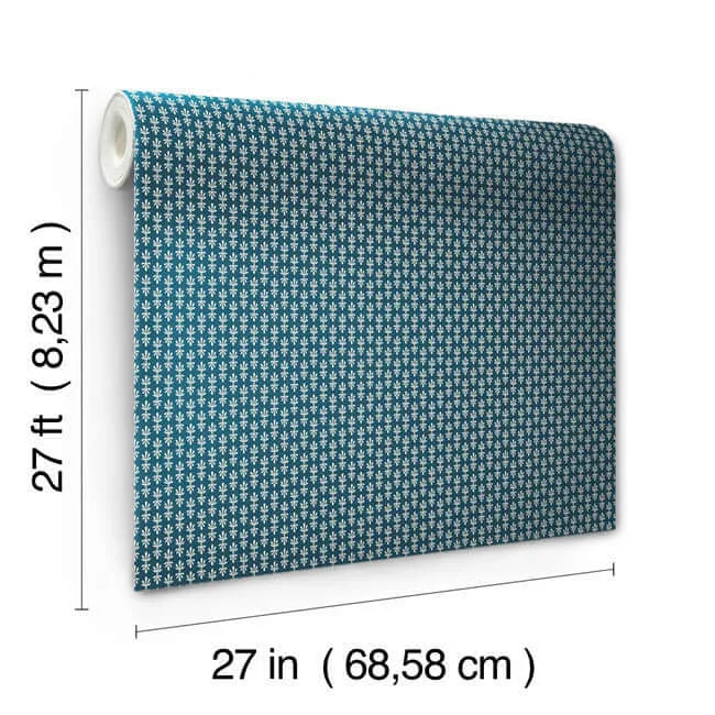 Rifle Paper Co. Petal - Blue Wallpaper | Buy Online Rifle Paper Co. Petal wallpaper, color Blue, SKU RP7366