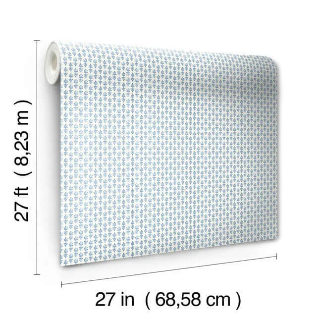 Rifle Paper Co. Petal wallpaper, color White & Blue, SKU RP7365